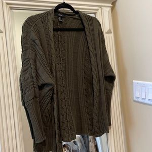 Green braided cardigan